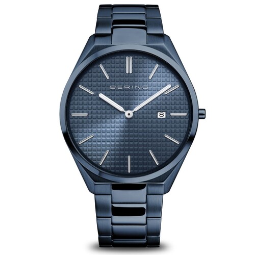 40mm Ultra Slim Collection Mens Watch With Blue Dial & Blue Stainless Steel Strap & Case By BERING image
