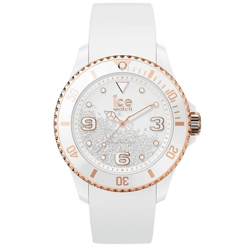 40mm Crystal Collection White & Rose Gold Womens Watch With 400 Swarovski Crystals By ICE-WATCH image