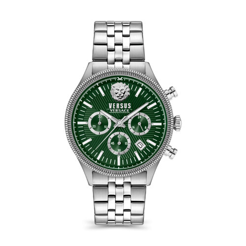 Colonne Chrono Stainless Steel Green Dial SS Bracelet by VERSACE