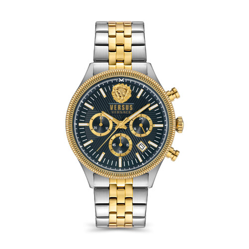 Colonne Chrono 2 Tone Stainless Steel Blue Dial By VERSACE