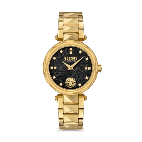 32mm Covent Garden Yellow Gold Womens Watch With Black Dial By VERSACE image