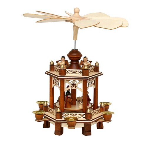 26cm Two Tier Nativity Christmas Pyramid image