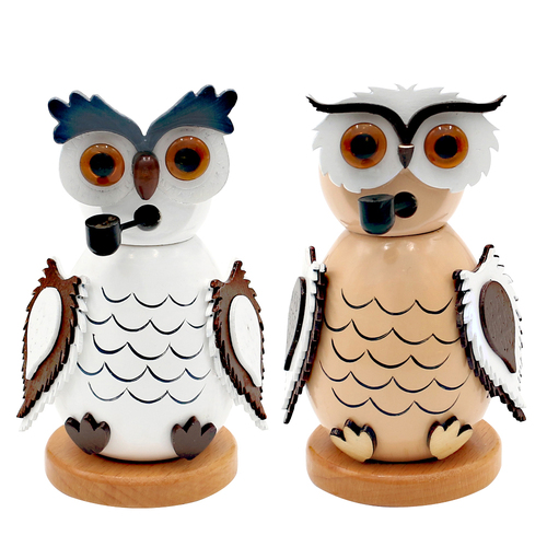 12cm Snowy Owl German Incense Burner - Assorted Designs