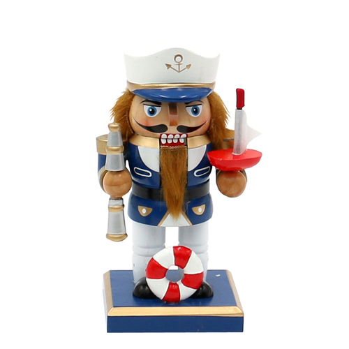 16cm Blue & White Captain Nutcracker image