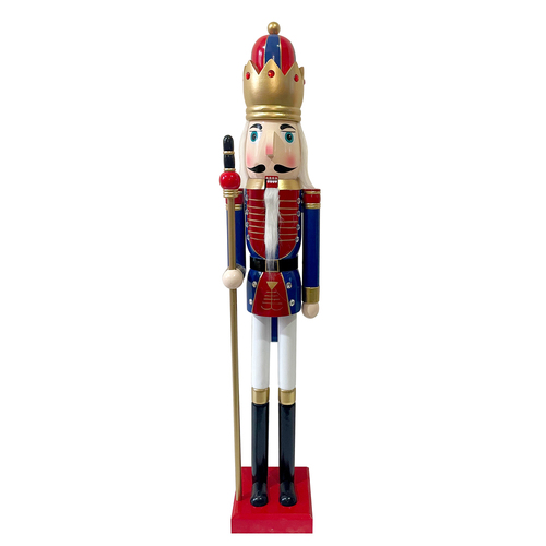 120cm Red & Blue King Nutcracker- Extra Large image