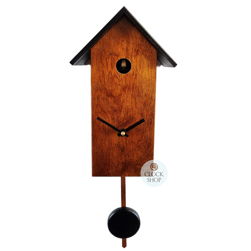Walnut Bird House Battery Modern Cuckoo Clock 29cm By ENGSTLER image