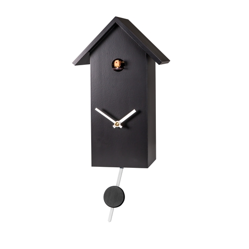Black Bird House Battery Modern Cuckoo Clock 29cm By ENGSTLER