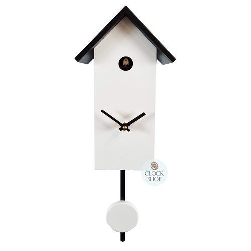 White Bird House Battery Modern Cuckoo Clock 29cm By ENGSTLER image