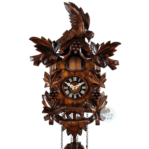 Fox & Grapes Battery Carved Cuckoo Clock 30cm By ENGSTLER image