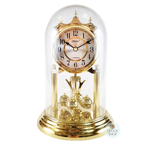 23cm Gold Anniversary Clock With Silver Dial By HALLER