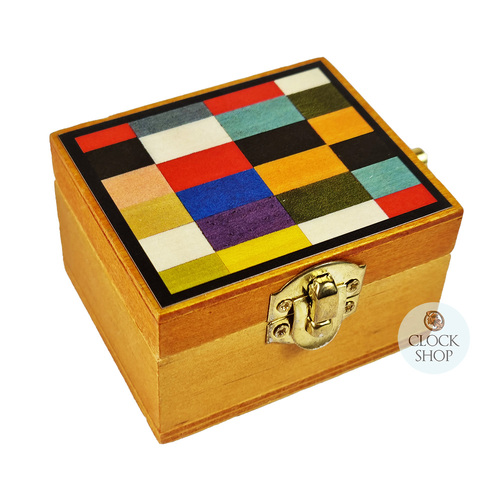 Wooden Hand Crank Music Box- Coloured Block Design (Beethoven- Fur Elise)