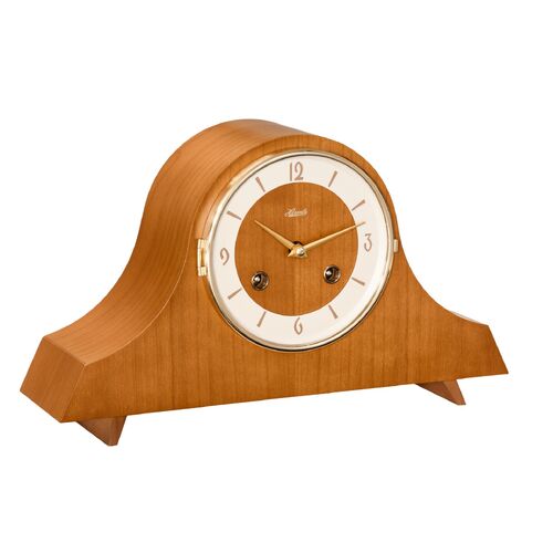 19cm Cherry Mechanical Tambour Mantel Clock By HERMLE