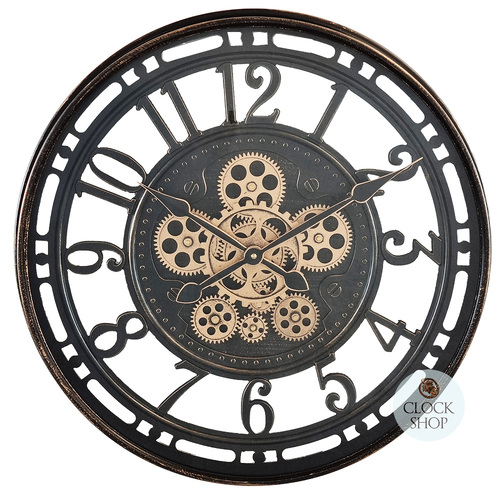 50cm Norris Black Moving Gear Clock By COUNTRYFIELD image
