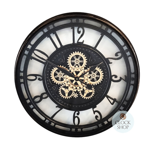 70cm Norris Black Moving Gear Clock By COUNTRYFIELD image