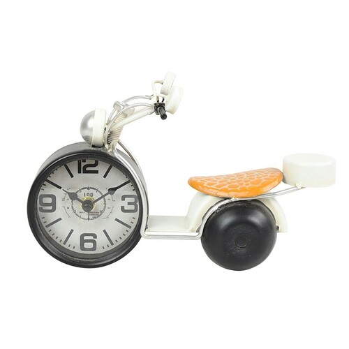 16.5cm Whiten Scooter Battery Table Clock By COUNTRYFIELD