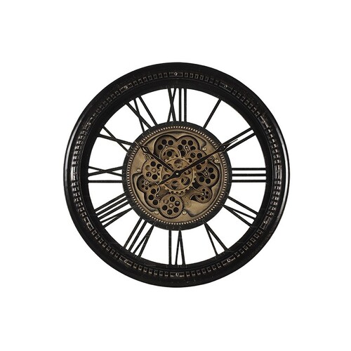 70cm Hasius Black & Gold Moving Gear Clock By COUNTRYFIELD