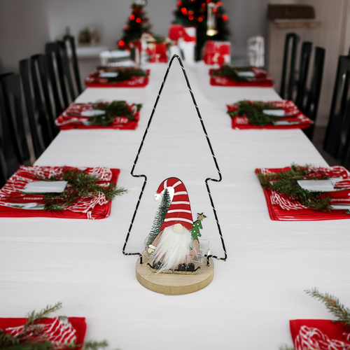 32cm LED Ornamental Christmas Tree With Gnome