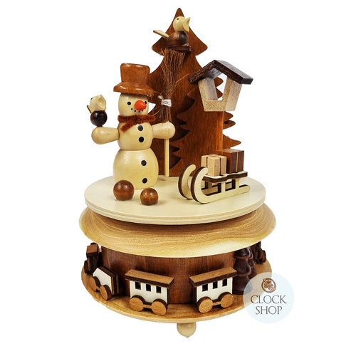 19.5cm Snowman Wooden Music Box (Let It Snow) image