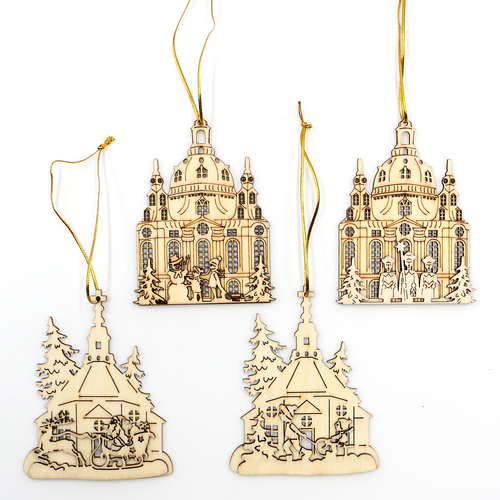 10cm Wooden 3D Laser Hanging Decoration- Assorted Designs (Chapels) image