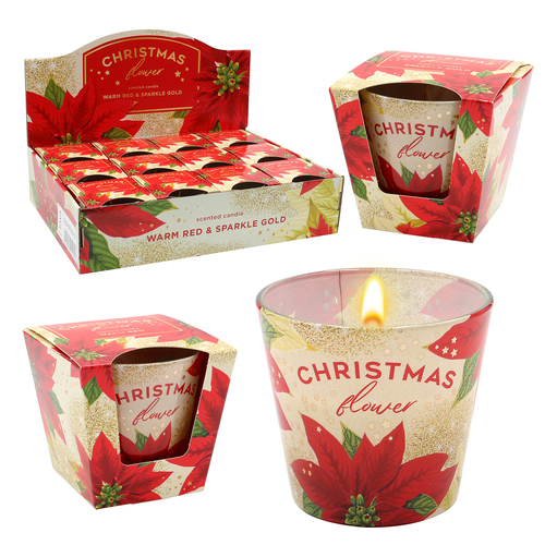 8.5cm Christmas Flower Scented Candle image