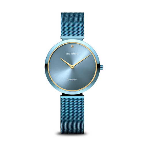 32mm Charity Collection Womens Watch With Blue Dial Milanese Strap & Case By BERING image