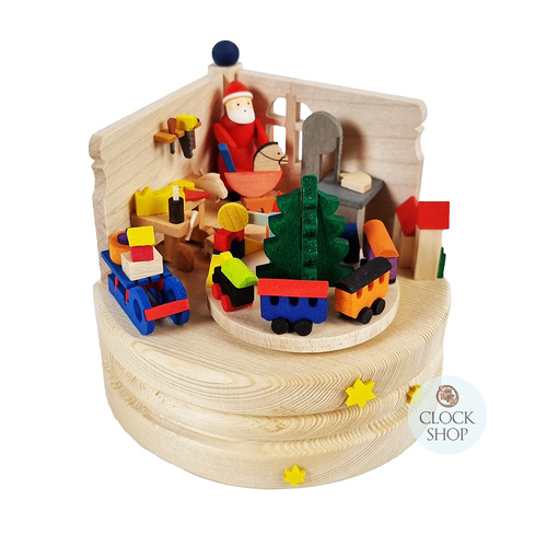 Santa's Workshop Round Music Box By Graupner (Leise Rieselt Der Schnee) image