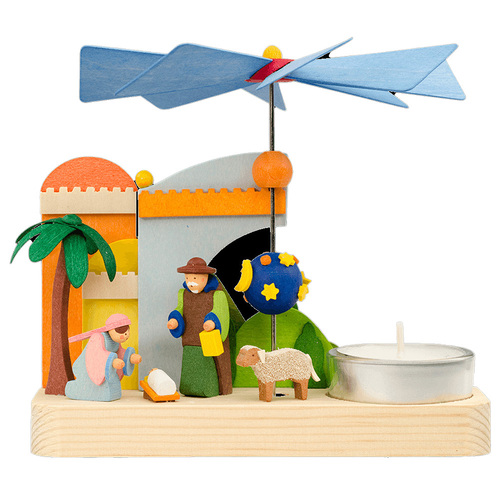 12.5cm Nativity Tealight Pyramid By Graupner image