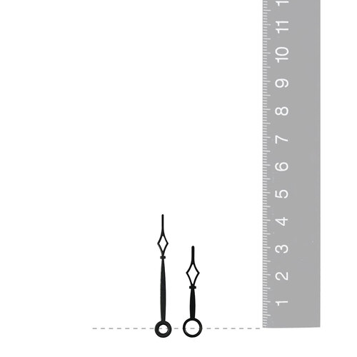 Black Press Fit Step Diamond Point Quartz Hands (42mm & 30mm) | 3.1mm & 5.0mm Hand Holes