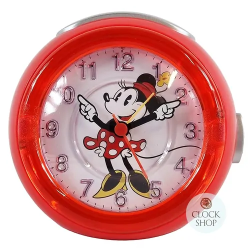 12cm Red Minnie Mouse Musical Analogue Alarm Clock By DISNEY image