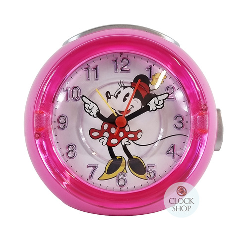 12cm Pink Minnie Mouse Musical Analogue Alarm Clock By DISNEY image
