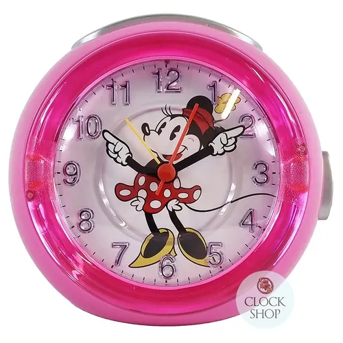 12cm Pink Minnie Mouse Musical Analogue Alarm Clock By DISNEY image