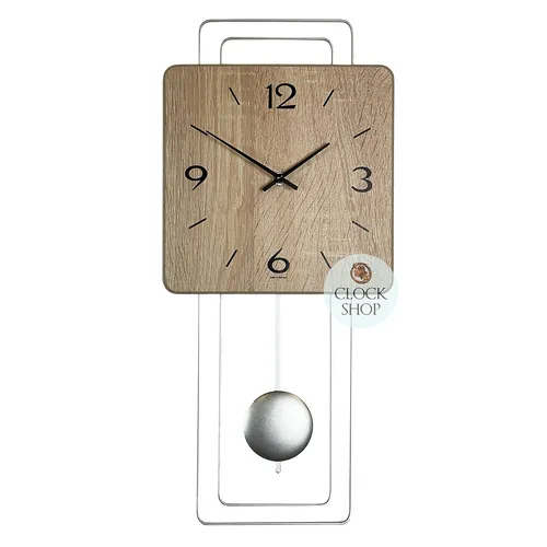 50cm Oak Modern Pendulum Wall Clock By AMS image