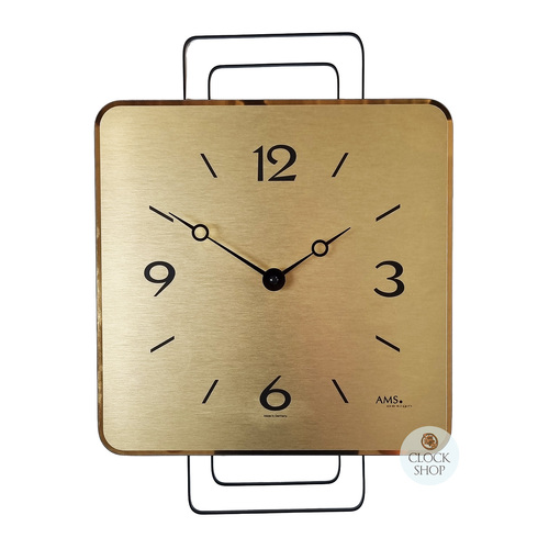 42cm Gold & Black Modern Wall Clock With Westminster Chime By AMS image