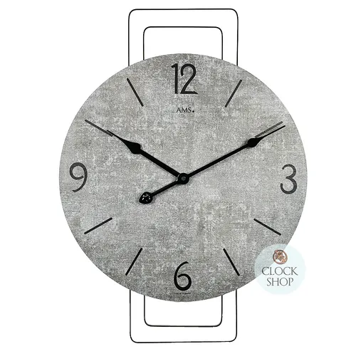 46cm Round Modern Wall Clock With Stone Look Dial By AMS image