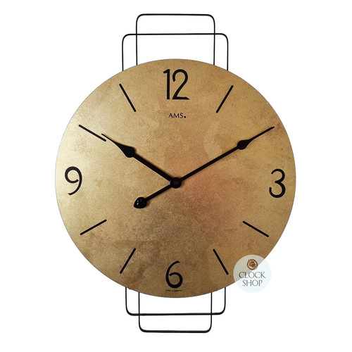 46cm Round Modern Wall Clock With Antique Brass Dial By AMS image