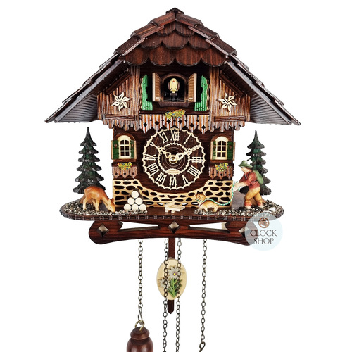 Hiker & Dog LED Battery Chalet Cuckoo Clock 26cm By TRENKLE image