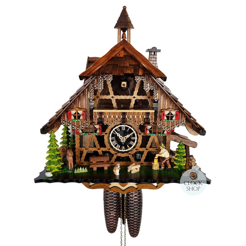 Wood Chopper 8 Day Mechanical Chalet Cuckoo Clock 35cm By ENGSTLER image