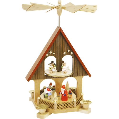 36cm Santa's Workshop Christmas Pyramid By Richard Glässer image