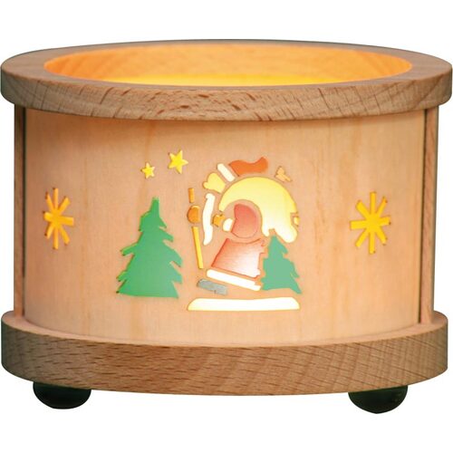 Wooden Tealight Lantern With Santa Motif By Richard Glässer image