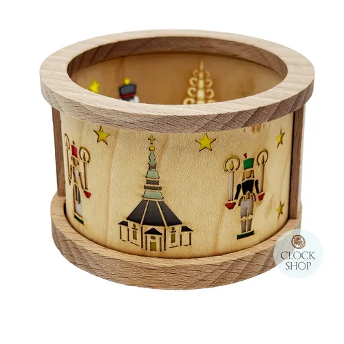 Wooden Tealight Lantern With Seiffen Church Motif By Richard Glässer image