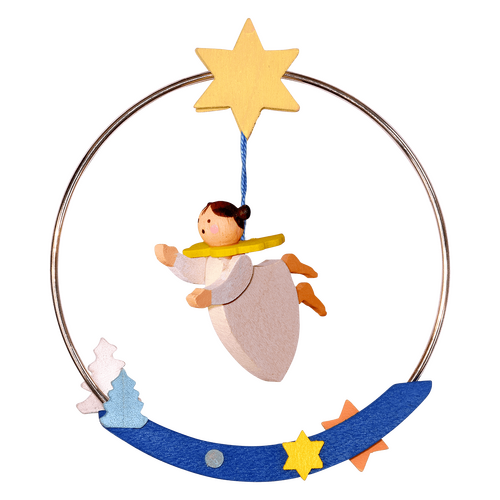 8cm Angel In Ring Hanging Decoration By Graupner image