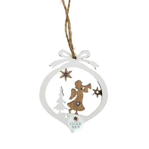7cm Wooden Angel Hanging Decoration image