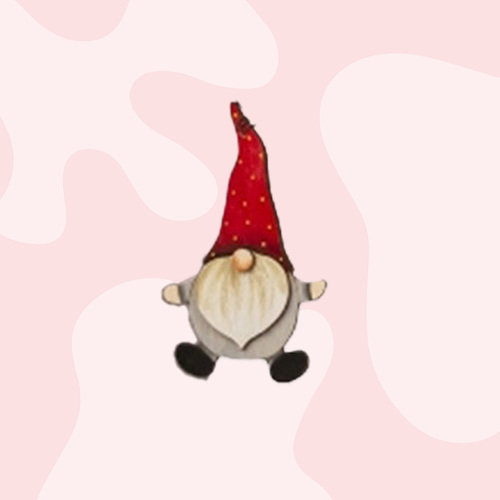 10.3cm Wooden Christmas Gnome Hanging Decoration - Red Spotty Hat
