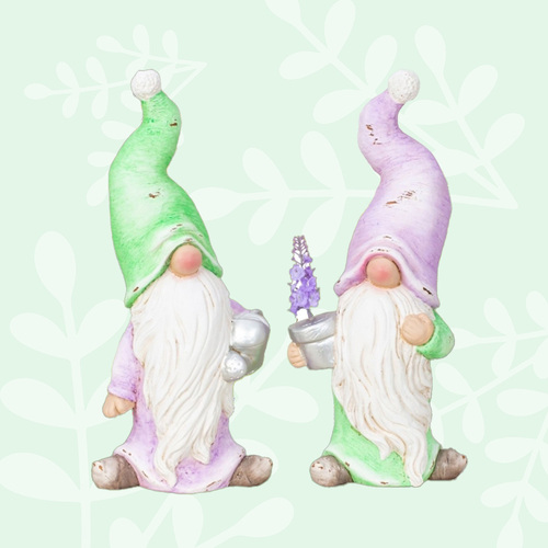32cm Garden Gnome With Flower Or Watering Can image