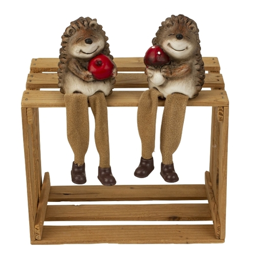 16cm Hedgehog With Apple Shelf Sitter- Assorted Designs image