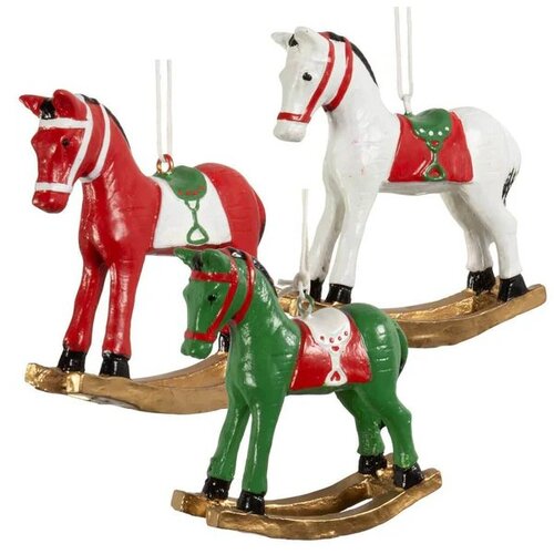 7cm Rocking Horse Hanging Decoration- Assorted Designs image