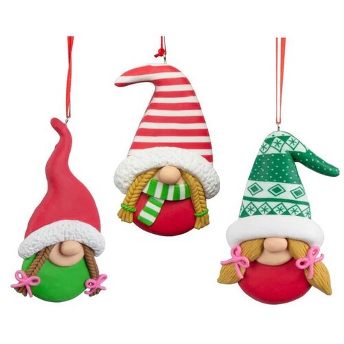 12cm Christmas Figurine In Beanie Hanging Decoration- Assorted Designs image