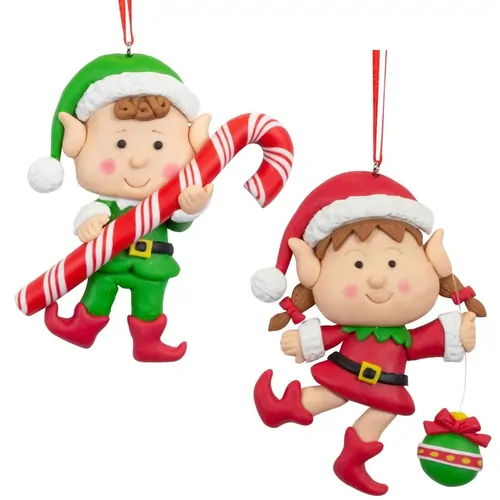 13cm Christmas Elves Hanging Decoration- Assorted Designs image