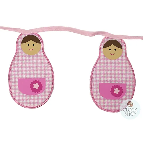 Russian Dolls Hanging Decoration- Babushka Bunting (Pink) image