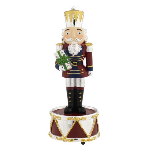 19cm Burgundy & Blue Nutcracker Music Box  image